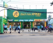 Lắp đặt cửa kính 2 cánh tại Bách Hóa Xanh