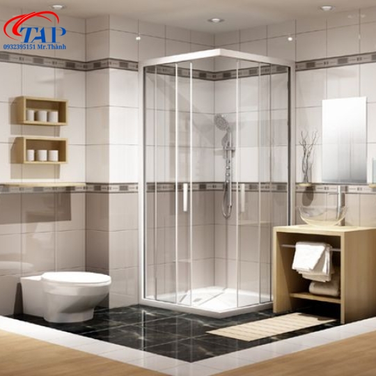  thi công vách tắm kính vát góc giá rẻ 